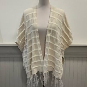 Anthropologie Akemi + Kin Shawl Cardigan Fringe Cottagecore O/S